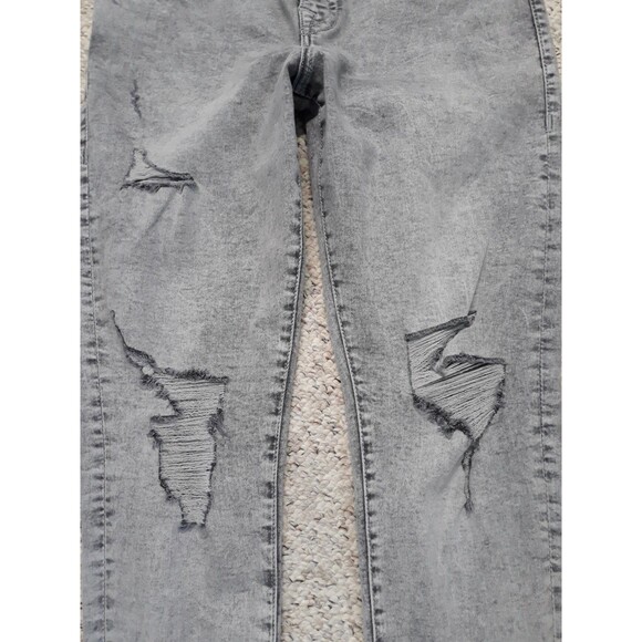 31 True Religion Jennie Curvy Mid-Rise Super Skinny Distressed Raw Edge Hem Grey - Picture 8 of 12